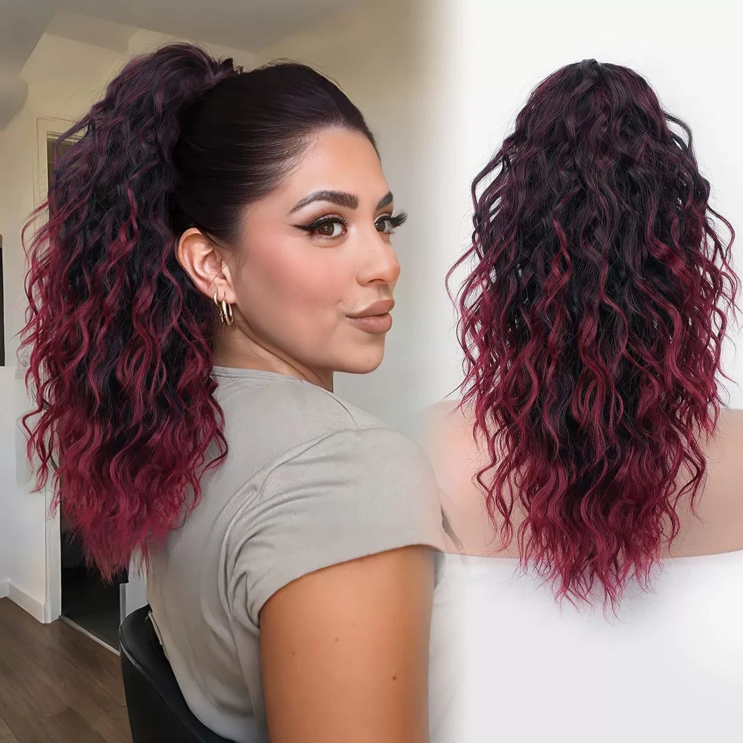 🫧🫧Limited Price ￡14.99-Last Day Promotion 49%OFF🫧Curly Wavy Frizzy Hair Extension with Ponytail