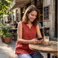 Women's V-Neck Sleeveless Cotton Linen Vest