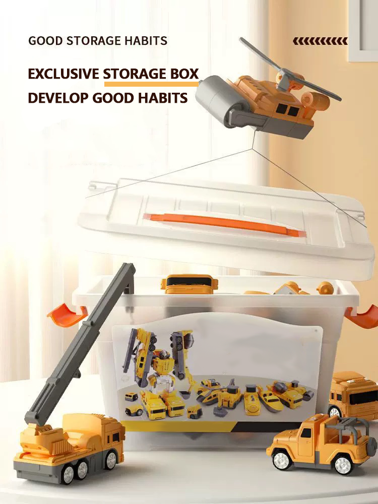 🔥Children's Day Promotion🔥Building Blocks Assembled Deformation Engineering Vehicle Children's Magnetic Toy
