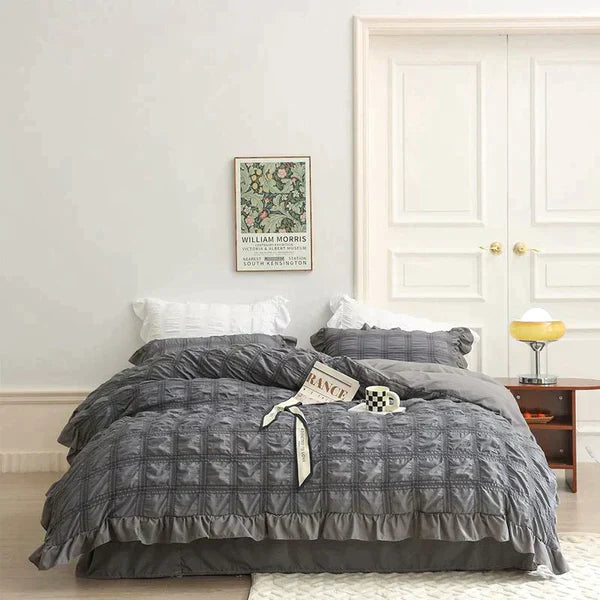 [Excellent Value] Icy Seersucker Summer Cool Quilt Lace 4-piece Set🔥