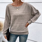 🌹Autumn Sale-50% Off🌹Solid Round-Neck Striped Top with Long Sleeves