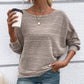 🌹Autumn Sale-50% Off🌹Solid Round-Neck Striped Top with Long Sleeves