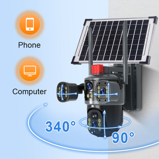 💥2025 New Hot Sale🎥 Triple-Lens Solar 360° Dome Camera✈️ free shipping
