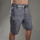 Men's Tactical Cargo Shorts, Solid Color, Multi-Pocket, Suitable for Outdoor Hiking, Summer Shorts Without Belt