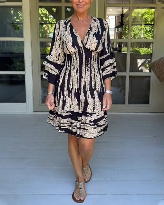 🔥HOT SALE 50% OFF🔥V Neck Three Quarter Sleeve Dress