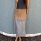 Women's Casual Cotton And Linen Sleeveless Slit Gradient Tie-dye Long Dress
