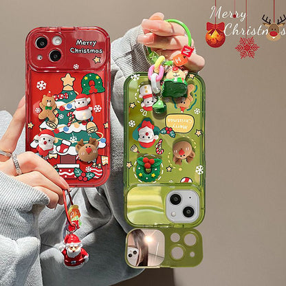 🎄Christmas Hot Sale🔥Christmas Tree Pendant Flip Mirror Case Cover For iPhone🎅