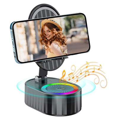 💥2025 Upgraded Cell Phone Stand with Induction Speaker/Power Bank/Atmosphere Light✨