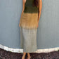 Women's Casual Cotton And Linen Sleeveless Slit Gradient Tie-dye Long Dress