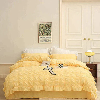 [Excellent Value] Icy Seersucker Summer Cool Quilt Lace 4-piece Set🔥