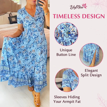 (💃Hot Sale - 56% OFF🔥) Floral Print V-neck Dress