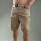 Men's Tactical Cargo Shorts, Solid Color, Multi-Pocket, Suitable for Outdoor Hiking, Summer Shorts Without Belt