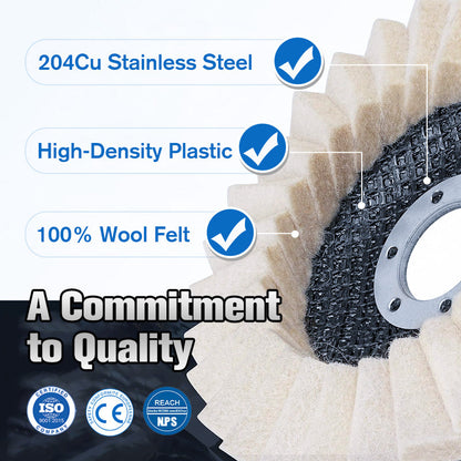 ✨Limited 50% OFF - Premium Wool Felt Buffing Pads | Compatible with All Angle Grinders⚙️