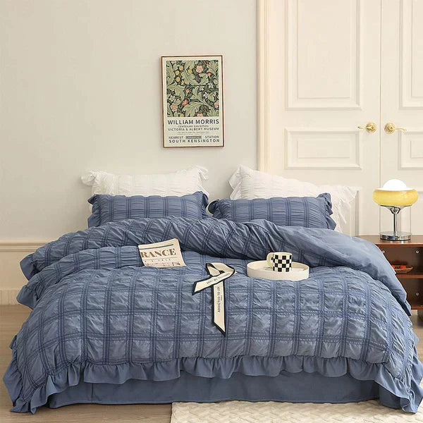 [Excellent Value] Icy Seersucker Summer Cool Quilt Lace 4-piece Set🔥