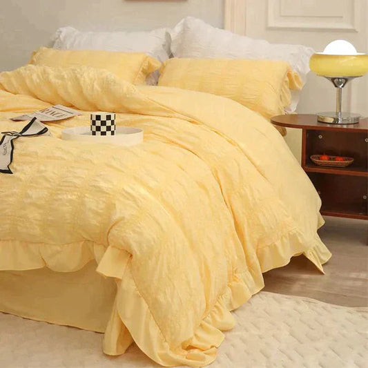 [Excellent Value] Icy Seersucker Summer Cool Quilt Lace 4-piece Set🔥