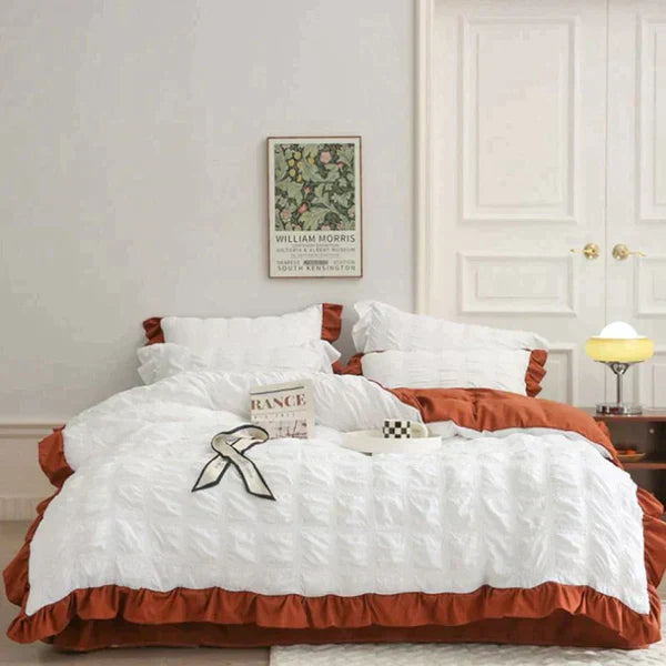 [Excellent Value] Icy Seersucker Summer Cool Quilt Lace 4-piece Set🔥