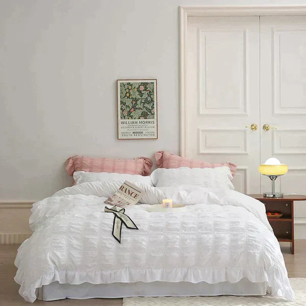 [Excellent Value] Icy Seersucker Summer Cool Quilt Lace 4-piece Set🔥