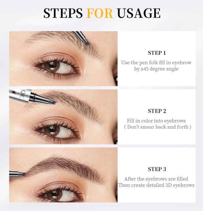 💎【BOGO】Pro 3D Microblading Pencil 💦 Waterproof & 4 Tips for Natural Brows!