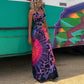 Summer Music Festival Strap Open Back Dress