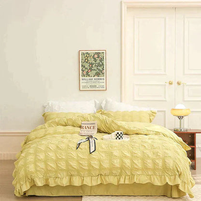 [Excellent Value] Icy Seersucker Summer Cool Quilt Lace 4-piece Set🔥