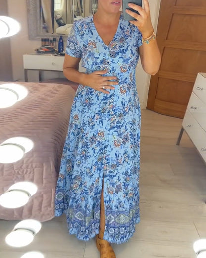 (💃Hot Sale - 56% OFF🔥) Floral Print V-neck Dress