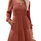 🔥👗2025 Autumn Women's Soft Ribbed Square Neck Dress