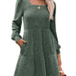 🔥👗2025 Autumn Women's Soft Ribbed Square Neck Dress