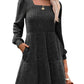🔥👗2025 Autumn Women's Soft Ribbed Square Neck Dress
