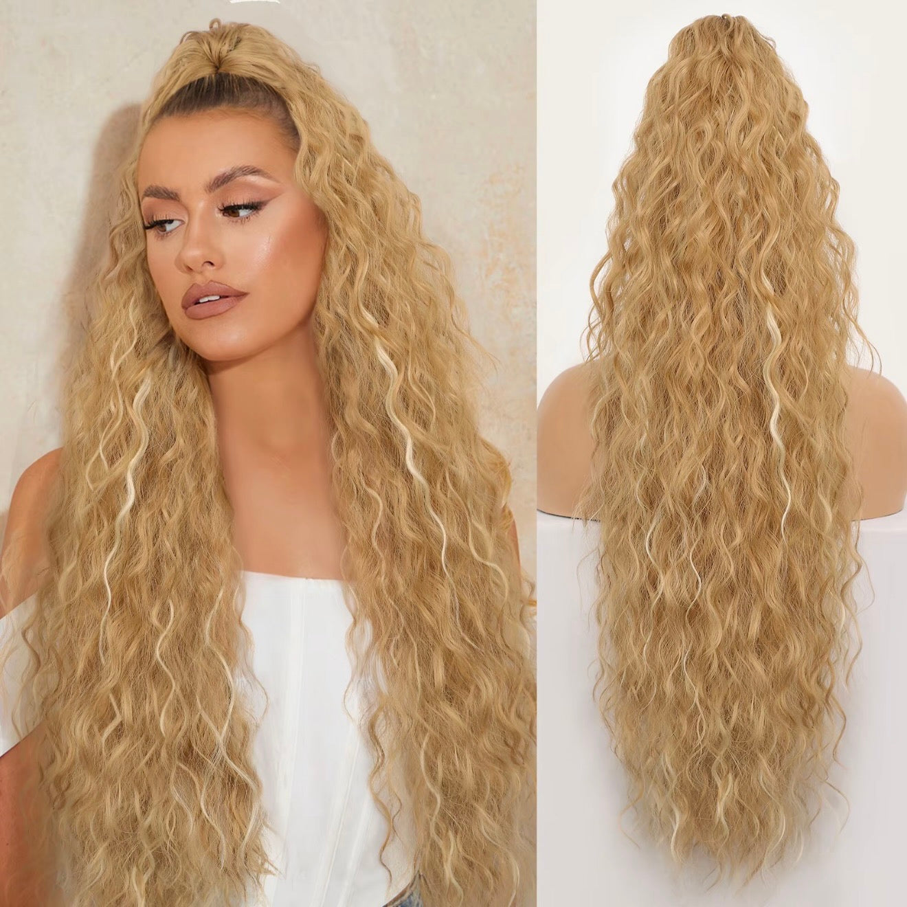 🫧🫧Limited Price ￡14.99-Last Day Promotion 49%OFF🫧Curly Wavy Frizzy Hair Extension with Ponytail