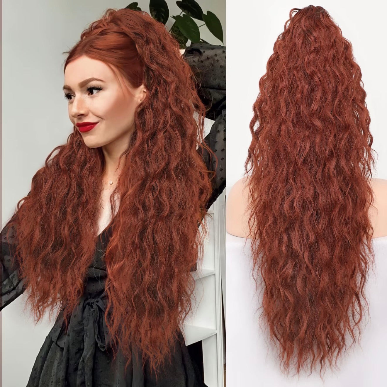 🫧🫧Limited Price ￡14.99-Last Day Promotion 49%OFF🫧Curly Wavy Frizzy Hair Extension with Ponytail