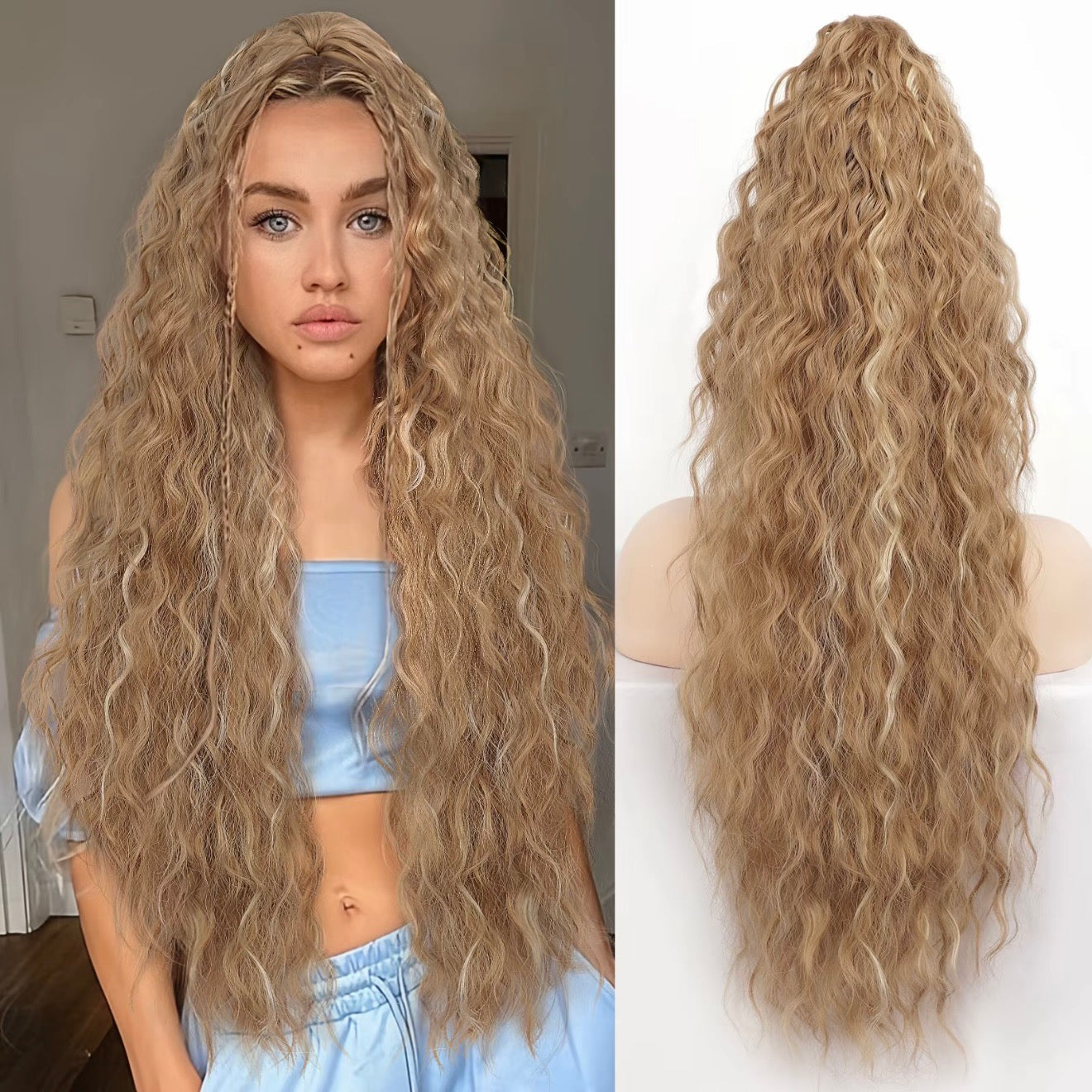 🫧🫧Limited Price ￡14.99-Last Day Promotion 49%OFF🫧Curly Wavy Frizzy Hair Extension with Ponytail