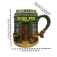 Irish Pub 3D Resin Coffee Mug St. Patricks Day Shamrock Beer Stein Style Cup, Green Irish Festival Drinkware, Vintage Leprechaun Pub Mug for Home Bar, Holiday Party Gift