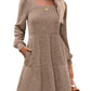 🔥👗2025 Autumn Women's Soft Ribbed Square Neck Dress