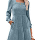 🔥👗2025 Autumn Women's Soft Ribbed Square Neck Dress