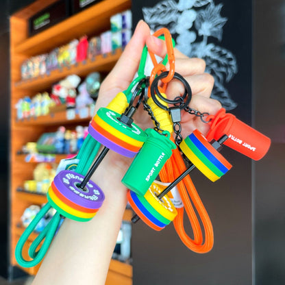 🔥Barbell Silicone Keychain🏋️ - Workout Gift for Gym Lovers🎁