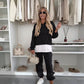 Women's Hooded Patchwork Casual Sweatshirt Suit