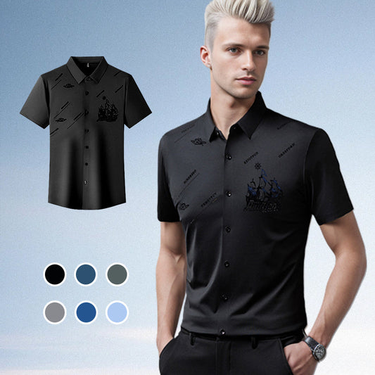 💥3 for the price of 1❄️Men's Business Ice Silk Short Sleeves Button Down Shirt🔥Save 67%⏳