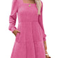 🔥👗2025 Autumn Women's Soft Ribbed Square Neck Dress