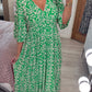 Bohemian Casual Print V-neck Long Dress