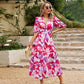 🔥New Summer Collection🎀Elegant Waist V-neck Printed Dress