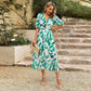 🔥New Summer Collection🎀Elegant Waist V-neck Printed Dress
