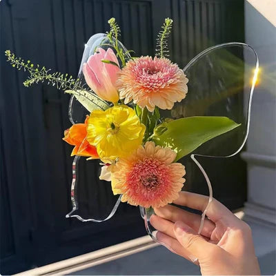 Transparent Butterfly-Inspired Decorative Vase