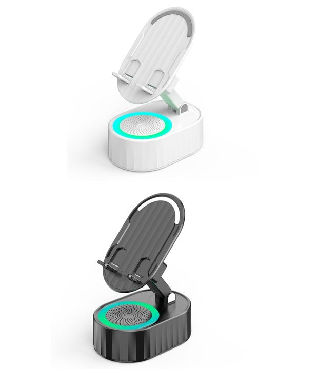 💥2025 Upgraded Cell Phone Stand with Induction Speaker/Power Bank/Atmosphere Light✨