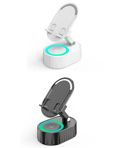 💥2025 Upgraded Cell Phone Stand with Induction Speaker/Power Bank/Atmosphere Light✨