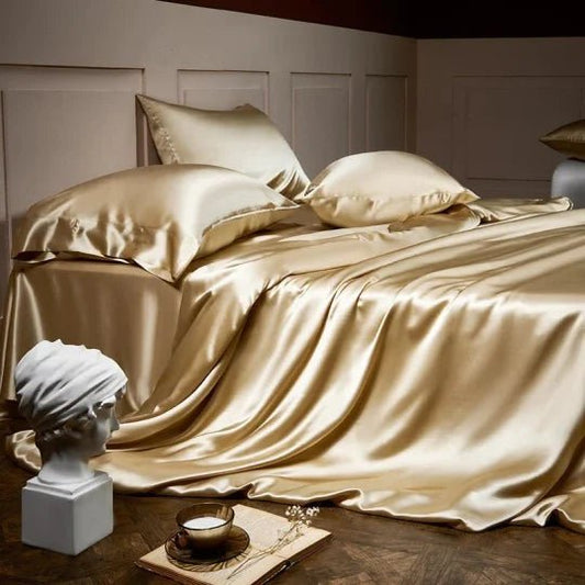 Breathable 25 Momme Mulberry Silk Bedding Set - 4PC Summer Essential