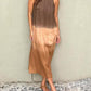 Women's Casual Cotton And Linen Sleeveless Slit Gradient Tie-dye Long Dress