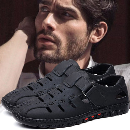 ❤️2025 New High Quality❤️-Stylish Leather Hollow Sandals