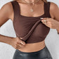 🏆 Last Day Special Price £11.99!! 💐 Women’s U-Neck Tank Tops with Built-In Bra