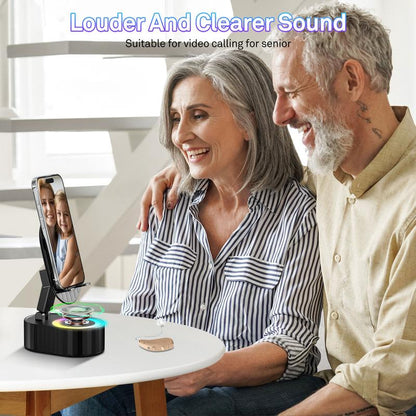 💥2025 Upgraded Cell Phone Stand with Induction Speaker/Power Bank/Atmosphere Light✨