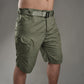 Men's Tactical Cargo Shorts, Solid Color, Multi-Pocket, Suitable for Outdoor Hiking, Summer Shorts Without Belt